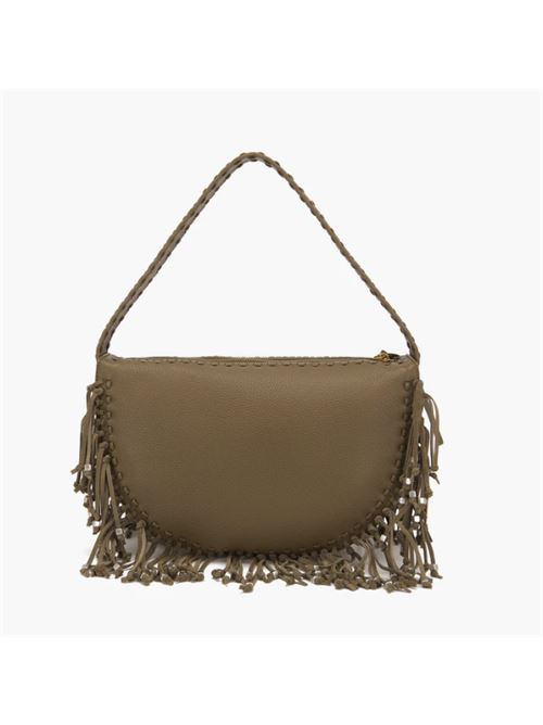 jungle fringe shoulder bag synt LA CARRIE | 151C-DB-870-TBTUMBLED MUD FANGO